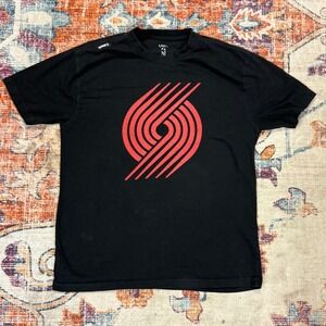 UNK NBA Portland Trail Blazers Graphic T-Shirt Mens Black‎ Red Logo Tee XL